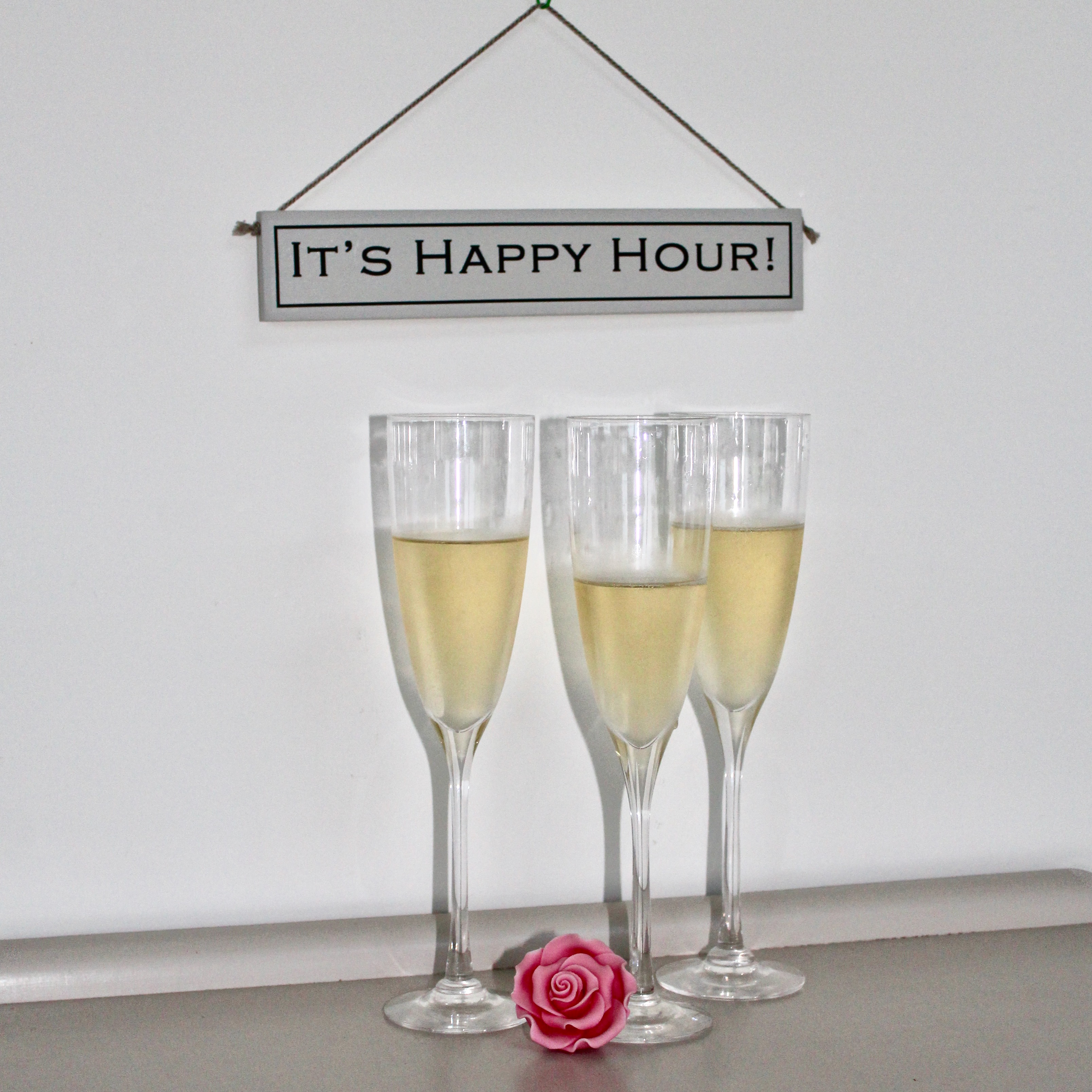 It's Happy Hour! Hand Painted Wooden Sign     