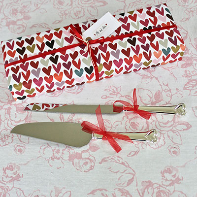 Wedding Silver Cake Knife & Slice Set