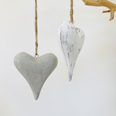 Hand Painted Hanging Heart Decoration