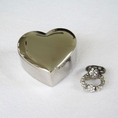 Silver Plated Heart Jewellery Pot 