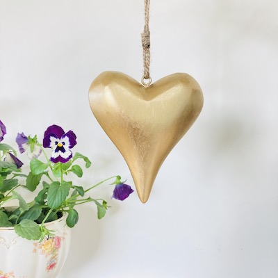 Gold Hanging Heart Decoration