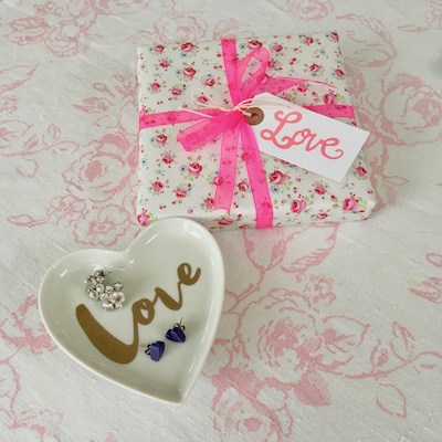 Love Porcelain Heart Trinket Dish