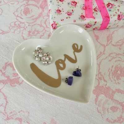 Love Porcelain Heart Trinket Dish
