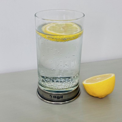 G & T Engraved Gin Glass with Pewter Base