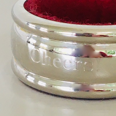 Silver Plated Engraved Bottle Drip Collar