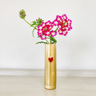Golden Heart Porcelain Bud Vase