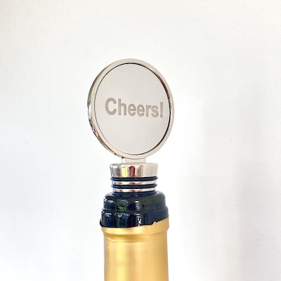 Silver Cheers! Wine Bottle Stopper