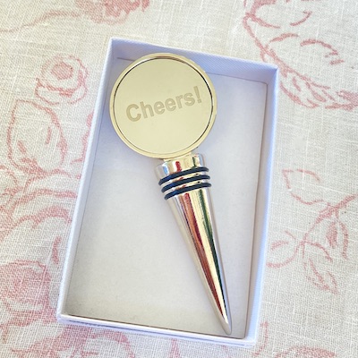 Silver Cheers! Wine Bottle Stopper