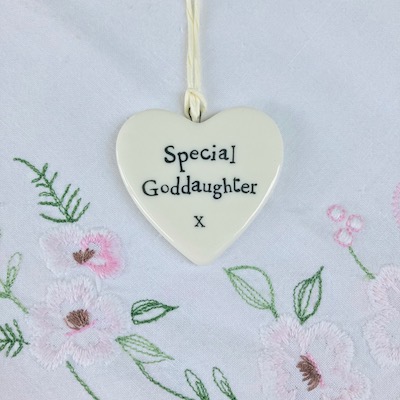 Goddaughter Porcelain Hanging Heart Sign