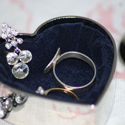 Silver Plated Heart Jewellery Box
