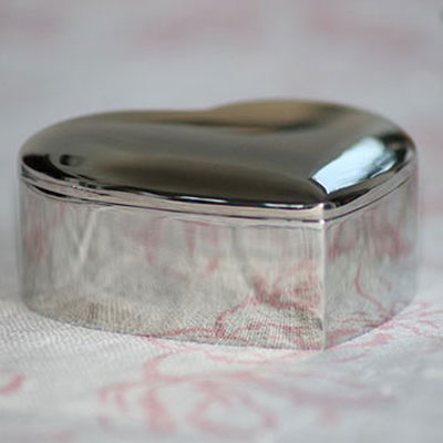 Silver Plated Heart Jewellery Pot 