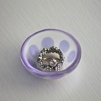 Small Handmade Glass Trinket Dish