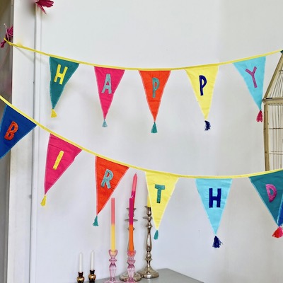 Happy Birthday Cotton Bunting  