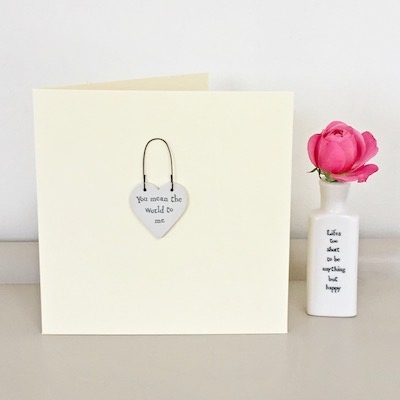 'You mean the world to me' Handmade Card