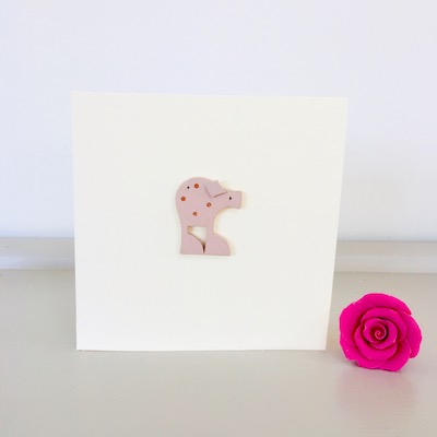 Pig Handmade Birthday Card