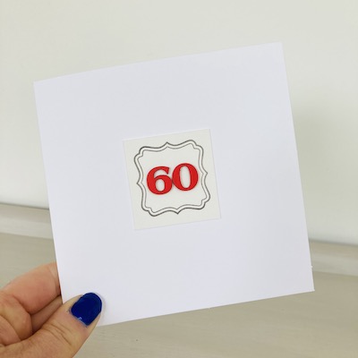 60th Birthday Card ~ handmade     