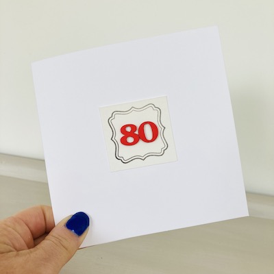 80th Birthday Card ~ handmade       
