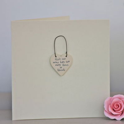 Girls Love Shoes & Friends Handmade Card    