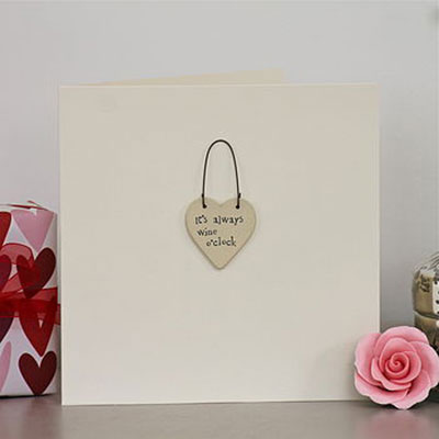 It's Wine o'clock Handmade Card 