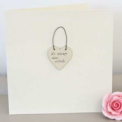 It's Wine o'clock Handmade Card 