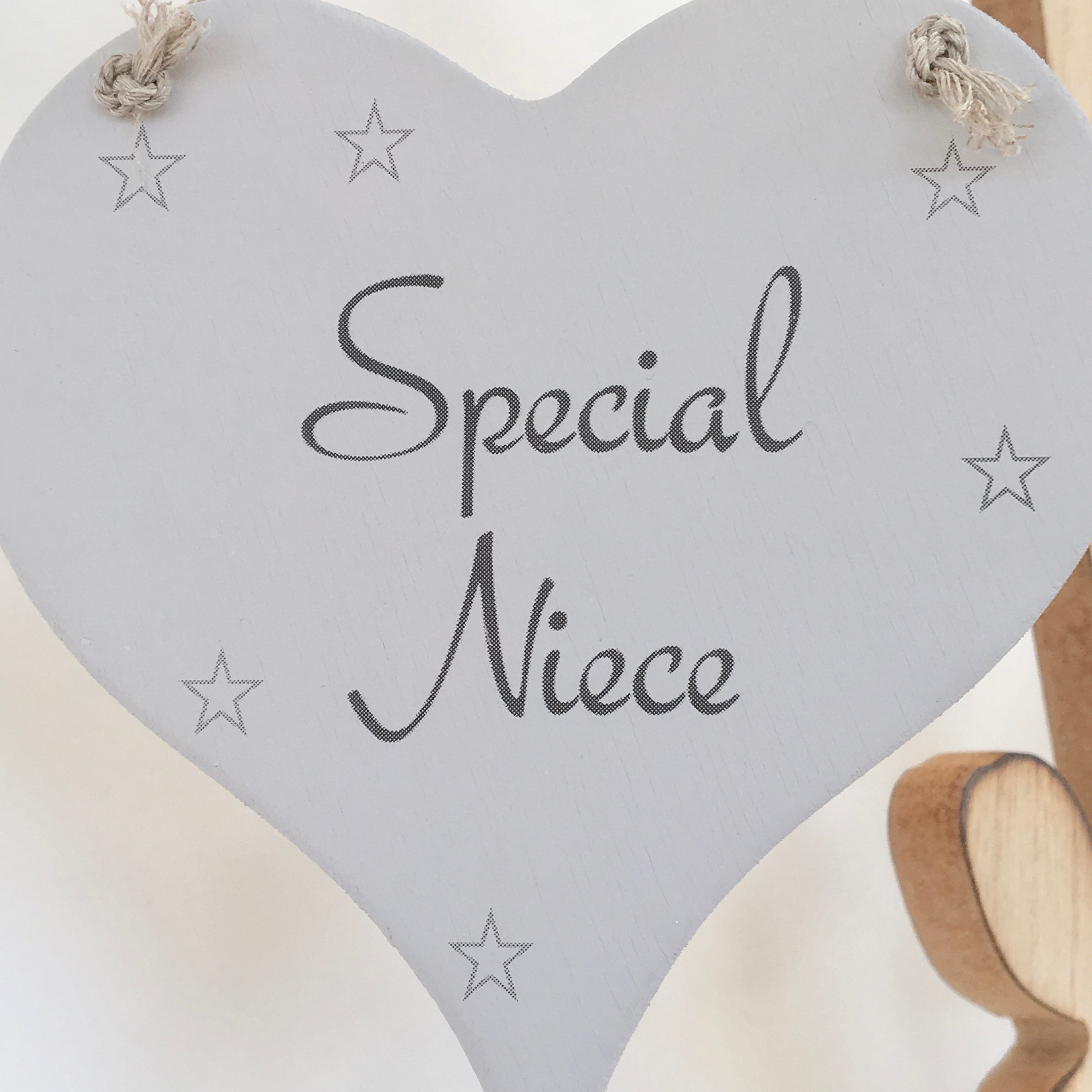 'Special Niece' Wooden Hanging Heart Sign