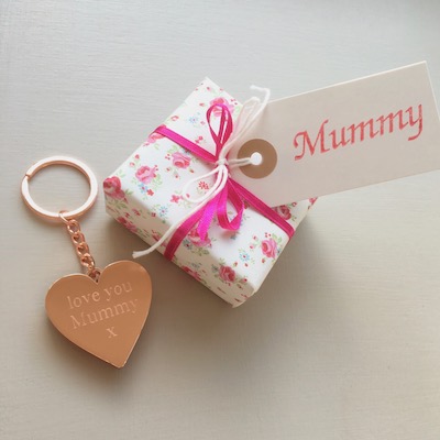 Rose gold 'love you Mummy x' Keyring
