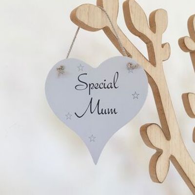 Special Mum Wooden Heart Hanging Sign