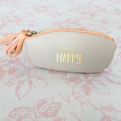 'Think Happy' Cosmetics Bag