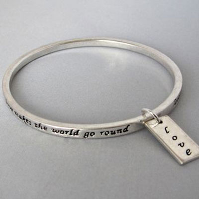 Silver Plated Love Bangle