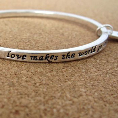 Silver Plated Love Bangle