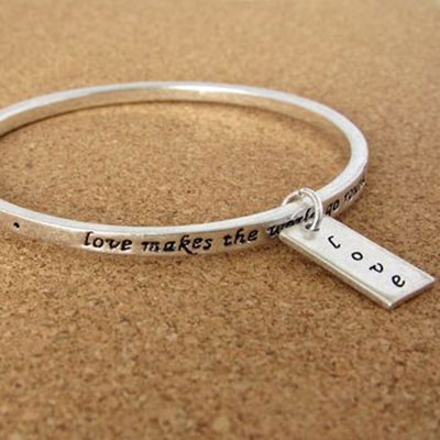 Silver Plated Love Bangle