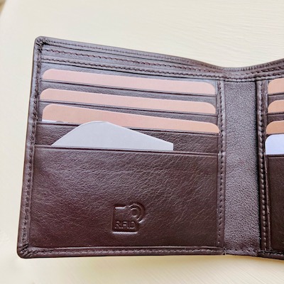 Slim Brown Leather Wallet ~ Rfid Protected