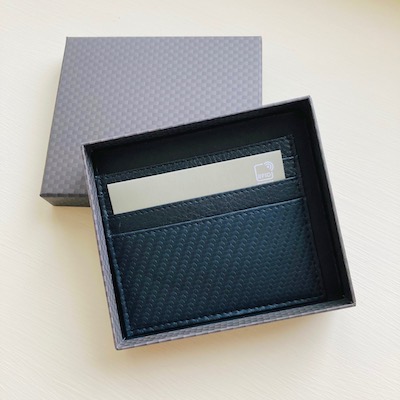 Leather Slim Black Credit Card Holder ~ Rfid protected