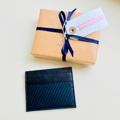 Leather Slim Black Credit Card Holder ~ Rfid protected