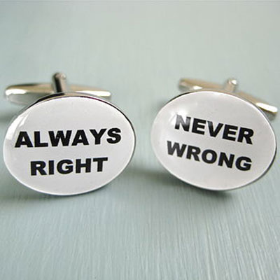 Always Right, Never Wrong Cufflinks   