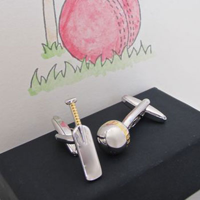 Cricket Bat & Ball Cufflinks