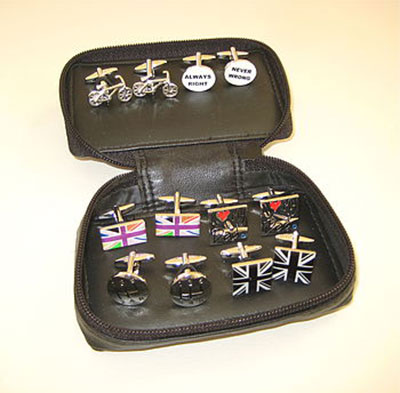 Leather Travel Cufflinks Case