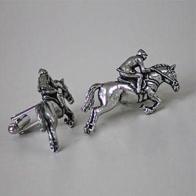Pewter Horse & Jockey Cufflinks  