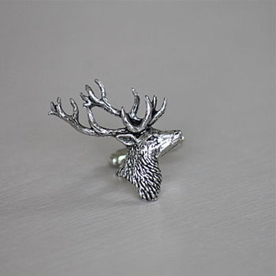 Pewter Stag's Head Cufflinks    