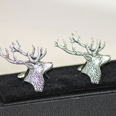 Pewter Stag's Head Cufflinks    