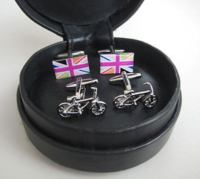 Round Leather Travel Cufflinks Case