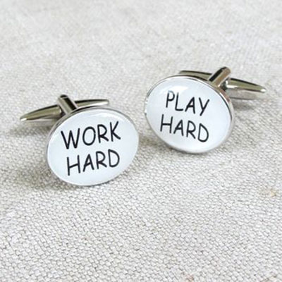 Work Hard, Play Hard Cufflinks     