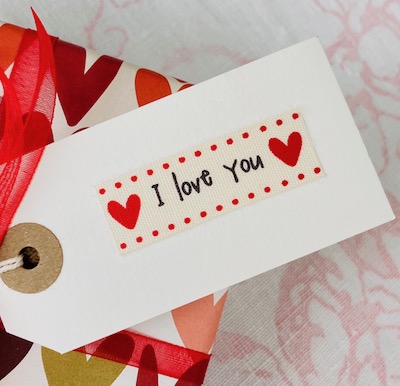 I love you handmade gift tag