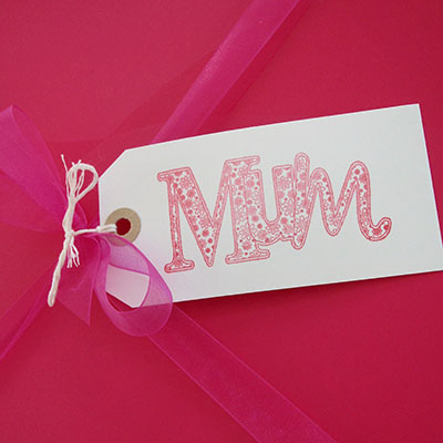 Large Floral Mum Gift Tag  