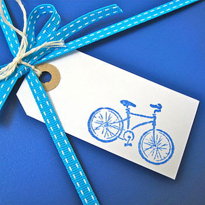 Set of 5 Handmade Bicycle Gift Tags 