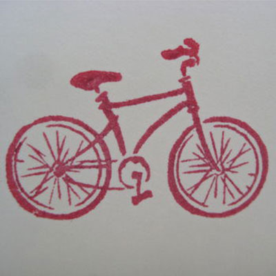 Set of Five Handmade Bicycle Notelets   
