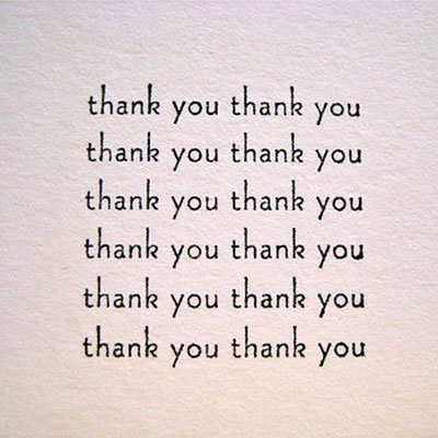 Set of 5 Handmade Thank You Notelets  