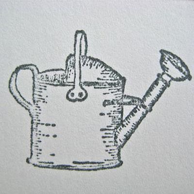 Set of 5 Handmade Watering Can Notelets   