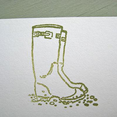 Set of 5 Handmade Wellies Notelets 