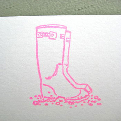 Set of 5 Handmade Wellies Notelets 
